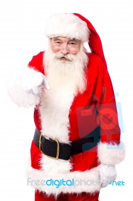 Santa Claus Pointing You Out Stock Photo