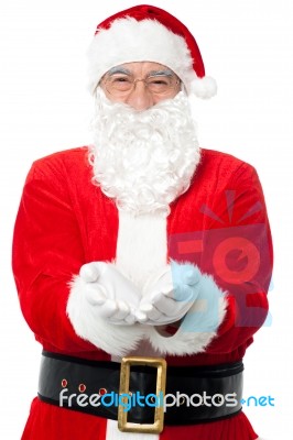 Santa Claus Posing With Copy Space Stock Photo