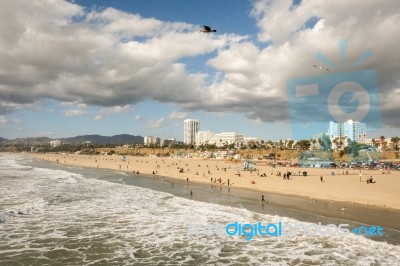 Santa Monica Beach Stock Photo