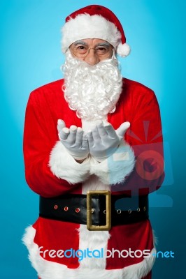 Santa Praying Peace And Happiness For All Stock Photo