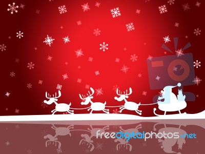 Santa Red Means Winter Snow And Greeting Stock Image