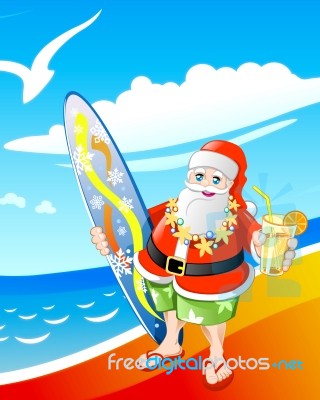 Santaclaus Beach Stock Image