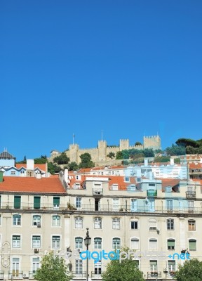 Sao Jorge Castle In Lisbon, Portugal Stock Photo