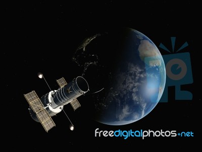 Satellite And Earth Stock Image