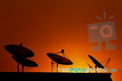 Satellite Communication Stock Photo