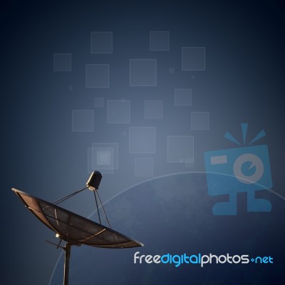 Satellite Dish Transmission Data Stock Photo