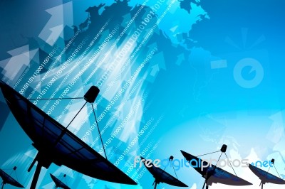 Satellite Dish Transmission Data Stock Image