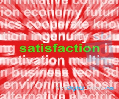 Satisfaction Word Shows Enjoyment Contentment And Fulfilment Stock Image
