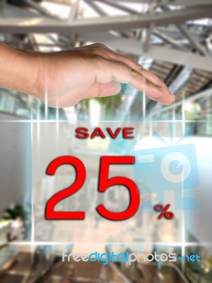 Save 25 Percent Stock Image