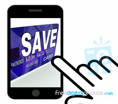 Save Bank Card Displays Financial Reserves And Savings Account Stock Image
