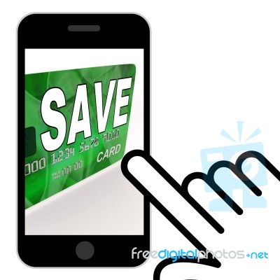 Save Bank Card Displays Savings Account And Money Reserves Stock Image