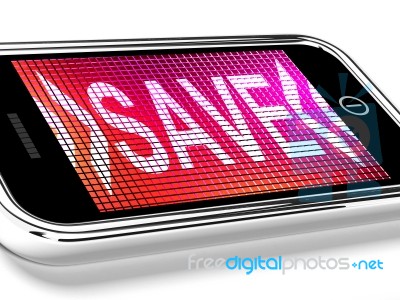 Save Message On Mobile Screen Stock Image