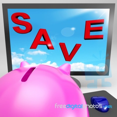 Save On Monitor Shows Big Promotions Stock Image