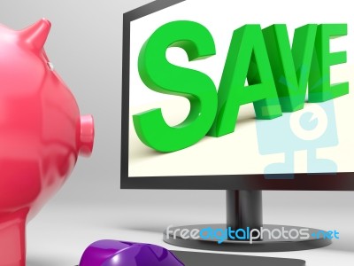 Save Screen Shows Store Discount And Reductions Stock Image