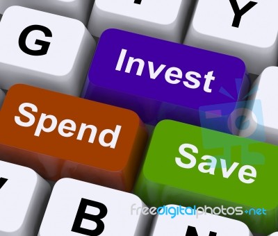 Save Spend Invest Keys Stock Image