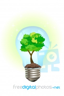 Save The Planet Bulb Stock Image