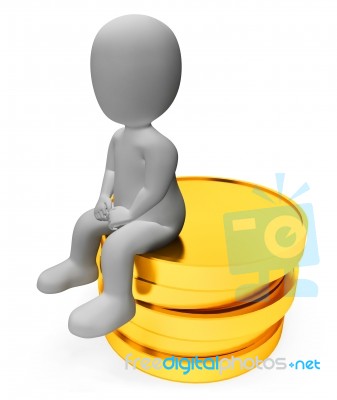Savings Finance Shows Accounting Earn And Cash 3d Rendering Stock Image