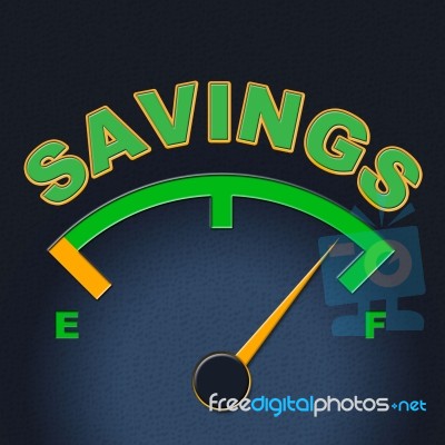 Savings Gauge Indicates Invest Monetary And Cash Stock Image