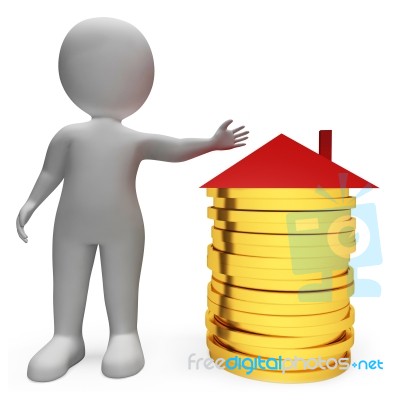 Savings Money Represents Real Estate And Apartment 3d Rendering Stock Image