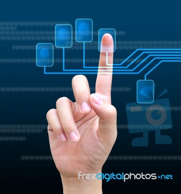 Scanning Of Finger Stock Photo
