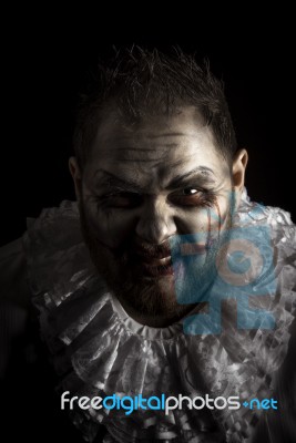 Scary Evil Clown Stock Photo