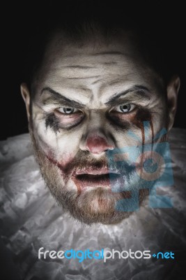 Scary Evil Clown Stock Photo