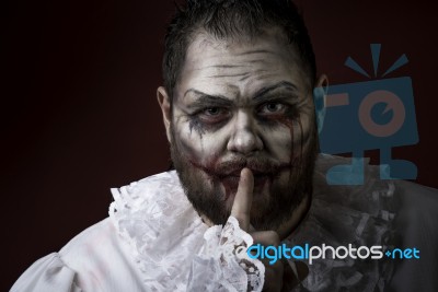 Scary Evil Clown Stock Photo
