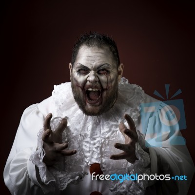 Scary Evil Clown Stock Photo