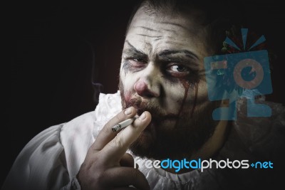 Scary Evil Clown Stock Photo