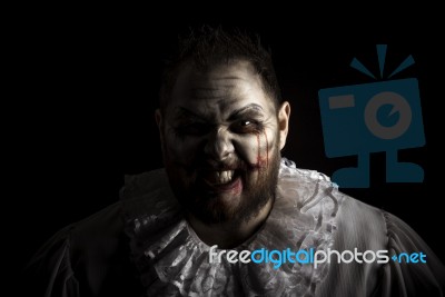 Scary Evil Clown Stock Photo