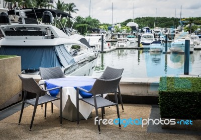 Scenery At Yacht Marina Stock Photo