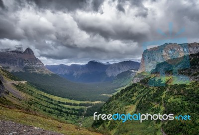 Scenic View Glacier National Park Stock Photo