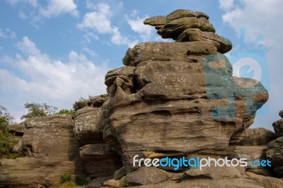 Scenic View Of Brimham Rocks In Yorkshire Dales National Park Stock Photo