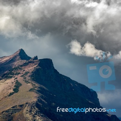 Scenic View Of Glacier National Park Stock Photo