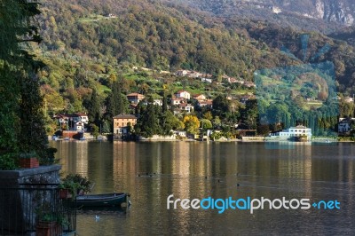 Scenic View Of Lake Como From Mandello Del Lario Stock Photo