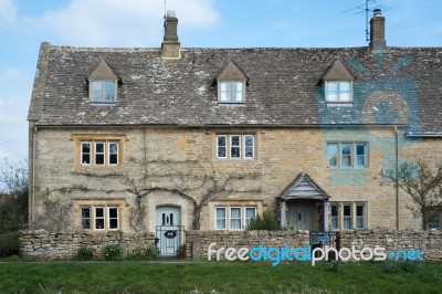 Scenic View Of Lower Slaughter Village In The Cotswolds Stock Photo