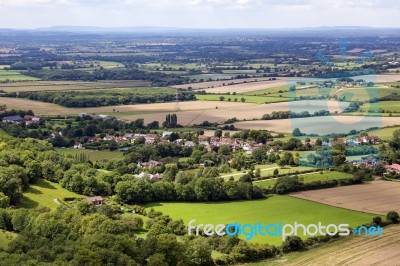 Scenic View Of Sussex From The South Downs Stock Photo