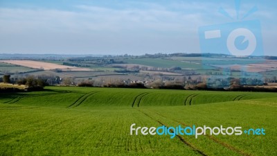 Scenic View Of The Rolling Oxfordshire Countryside Stock Photo