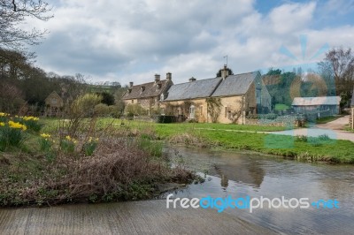 Scenic View Of Upper Slaughter Village Stock Photo