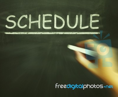 Schedule Chalk Shows Arranging Agenda And Calendar Stock Image