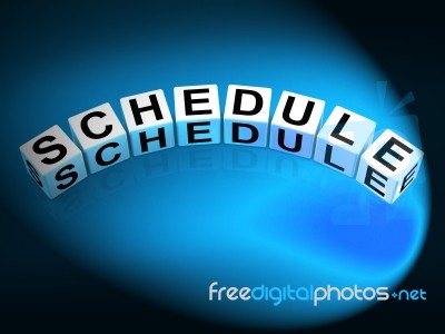 Schedule Dice Mean Program Itinerary And Organize Agenda Stock Image