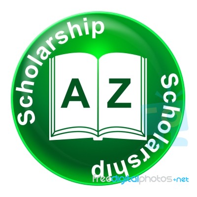 Scholarship Badge Means Diploma Educational And Academic Stock Image