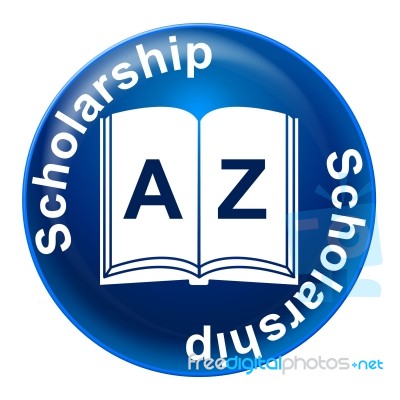 Scholarship Badge Represents Degree College And Student Stock Image