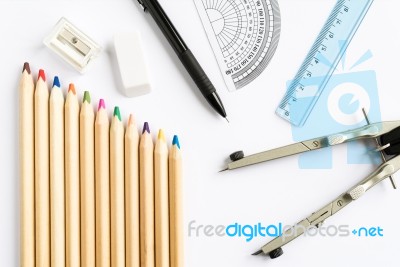 School And Office Equipment Stock Photo