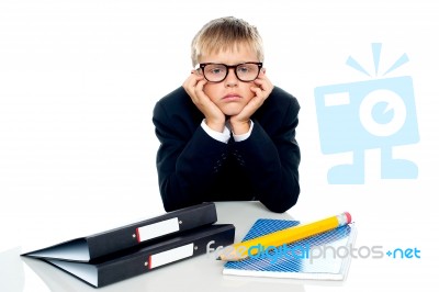 School Boy Wearing Eyeglass Stock Photo