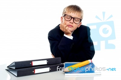 School Boy Wearing Eyeglass Stock Photo