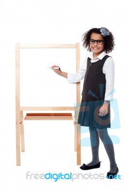 School Girl Educating Her Classmates Stock Photo