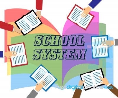 School System Represents Systems Books And College Stock Image