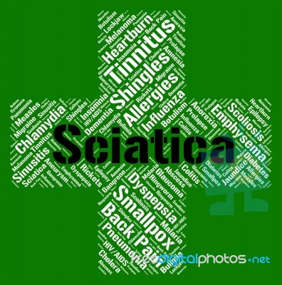 Sciatica Word Means Ill Health And Back Stock Image