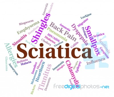 Sciatica Word Means Ill Health And Disc Stock Image